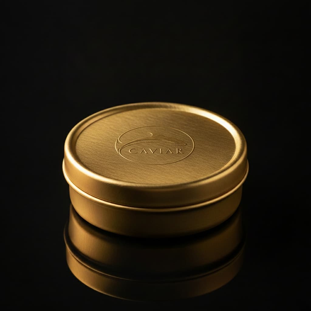 Golden Ossetra caviar tin